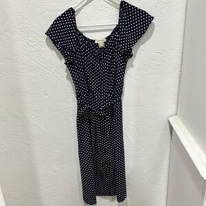 Monteau Blue and White Polka Dot Knee-Length Sundress